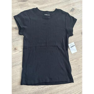 Splendid Black Short Sleeve Fitted Cotton Blend Tee Shirt Size XS EUC